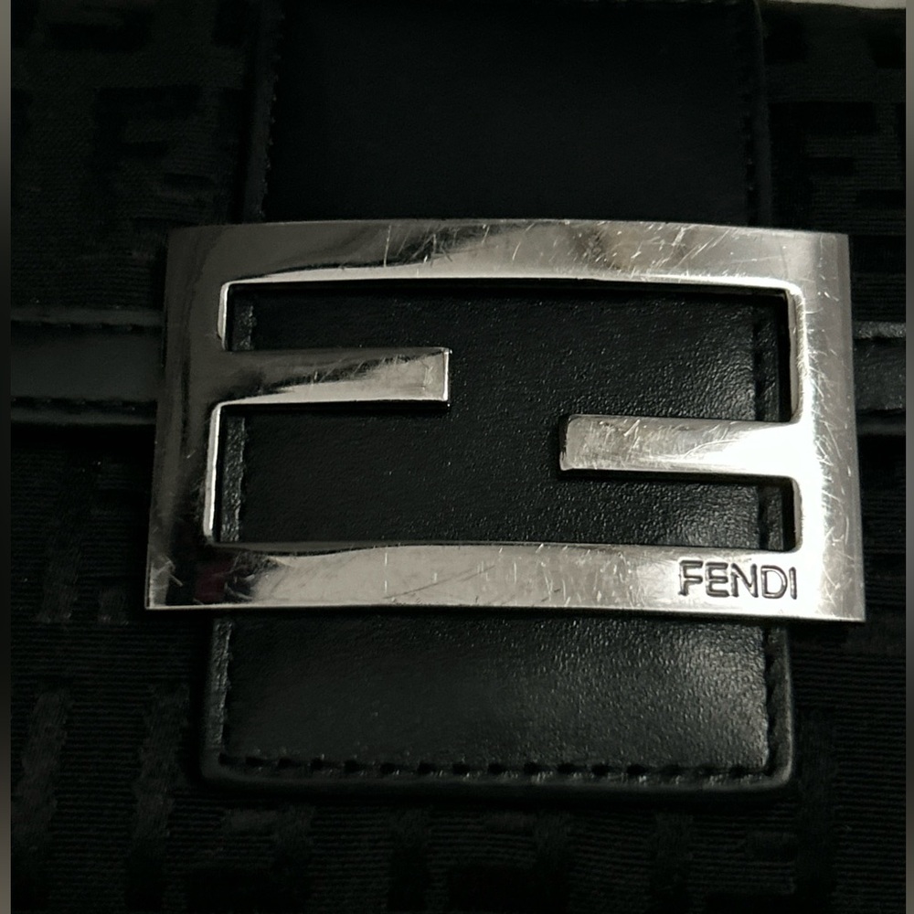 FENDI Y2K Black Zucchino Forever Continental Flap Compact Wallet Purse - Picture 6 of 16